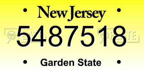 5487518 New Jersey License Plate