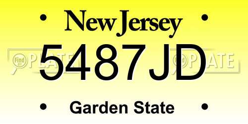 5487JD New Jersey License Plate