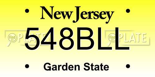 548BLL New Jersey License Plate