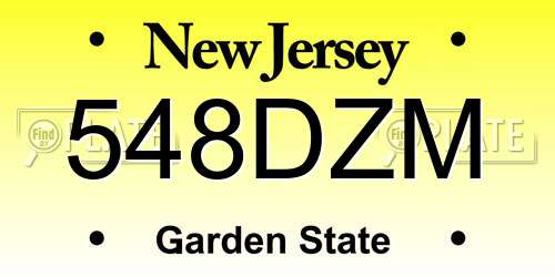 548DZM New Jersey License Plate