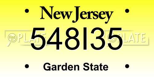 548I35 New Jersey License Plate