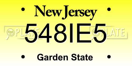 548IE5 New Jersey License Plate