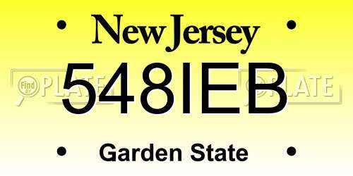 548IEB New Jersey License Plate