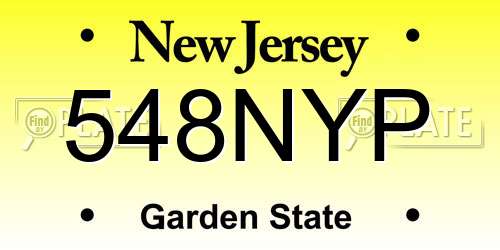 548NYP New Jersey License Plate