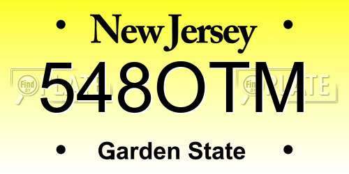 548OTM New Jersey License Plate