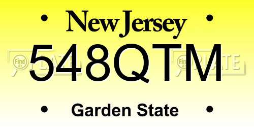 548QTM New Jersey License Plate