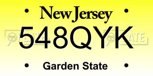 548QYK New Jersey License Plate