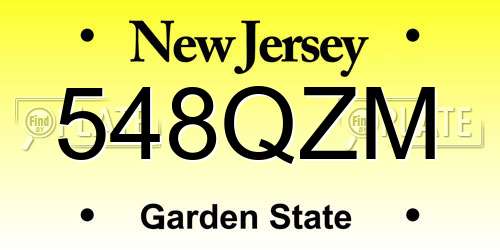 548QZM New Jersey License Plate