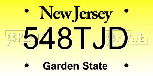 548TJD New Jersey License Plate