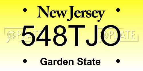 548TJO New Jersey License Plate