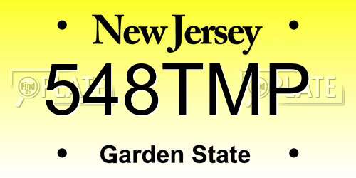 548TMP New Jersey License Plate