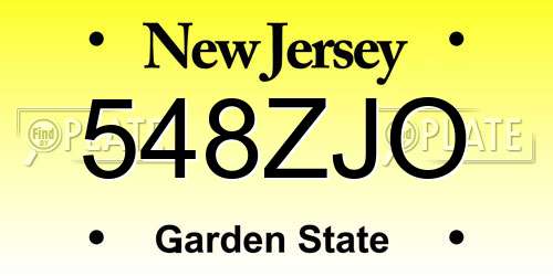 548ZJO New Jersey License Plate