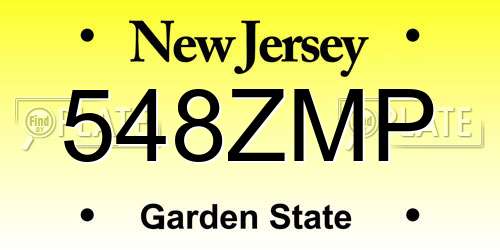 548ZMP New Jersey License Plate