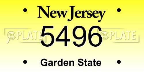 5496 New Jersey License Plate