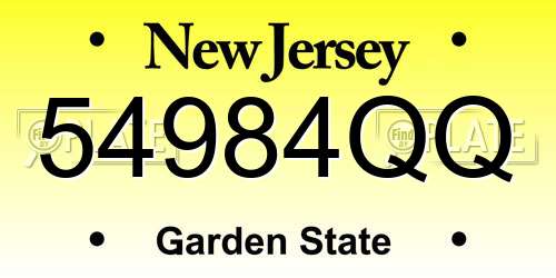 54984QQ New Jersey License Plate