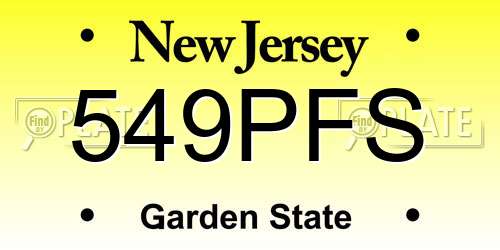 549PFS New Jersey License Plate
