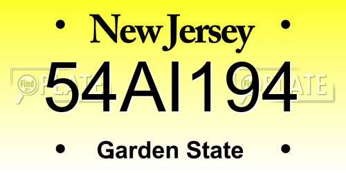 54AI194 New Jersey License Plate
