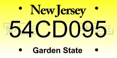 54CD095 New Jersey License Plate