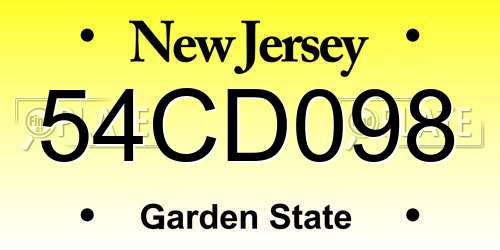 54CD098 New Jersey License Plate