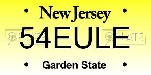54EULE New Jersey License Plate
