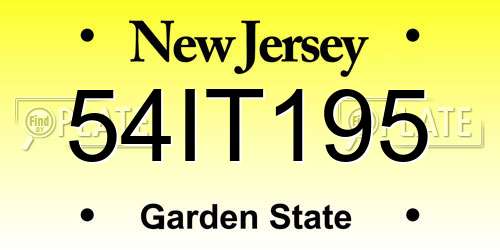 54IT195 New Jersey License Plate