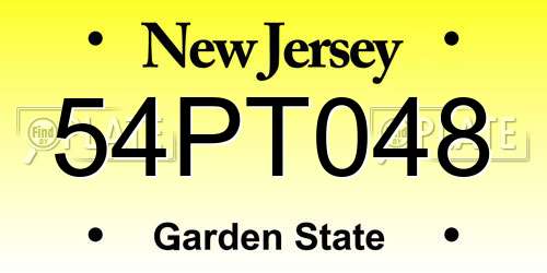 54PT048 New Jersey License Plate