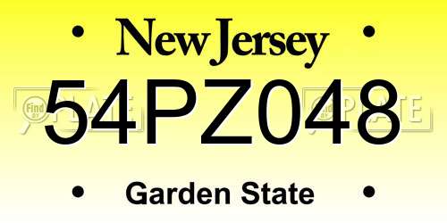54PZ048 New Jersey License Plate