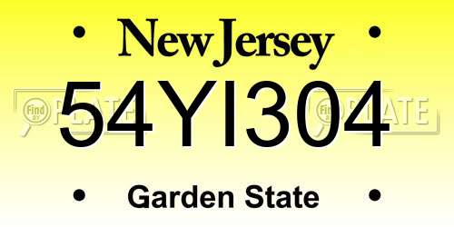 54YI304 New Jersey License Plate