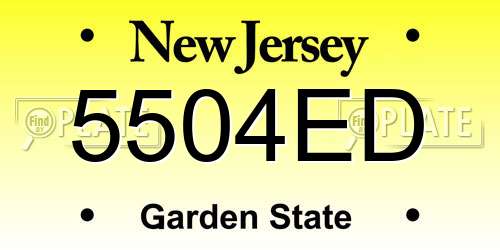 5504ED New Jersey License Plate