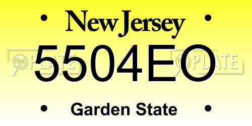 5504EO New Jersey License Plate