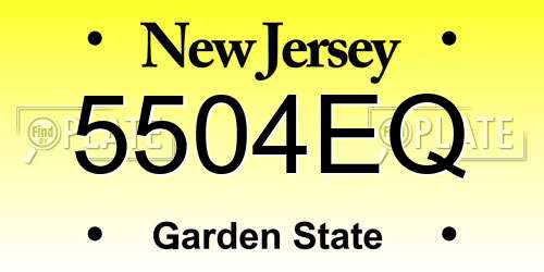 5504EQ New Jersey License Plate