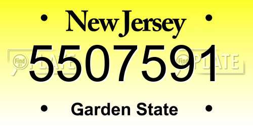 5507591 New Jersey License Plate