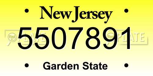 5507891 New Jersey License Plate