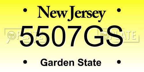 5507GS New Jersey License Plate