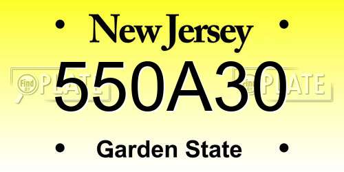 550A30 New Jersey License Plate