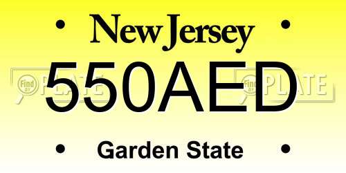 550AED New Jersey License Plate