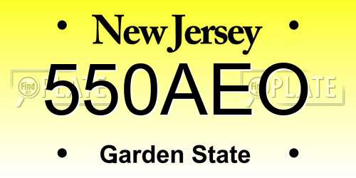 550AEO New Jersey License Plate