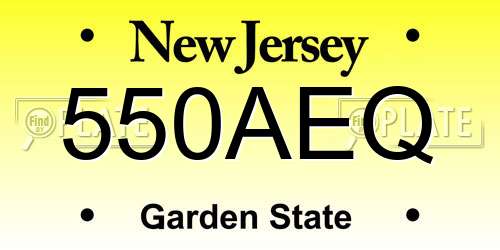 550AEQ New Jersey License Plate
