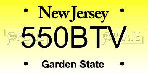 550BTV New Jersey License Plate
