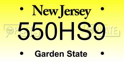 550HS9 New Jersey License Plate
