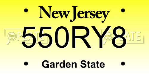 550RY8 New Jersey License Plate
