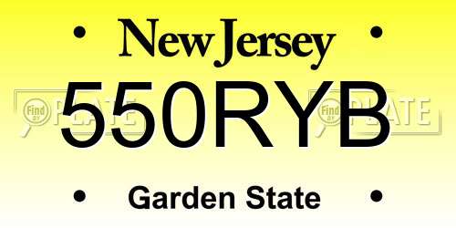 550RYB New Jersey License Plate