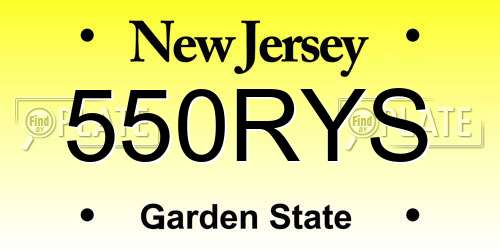 550RYS New Jersey License Plate