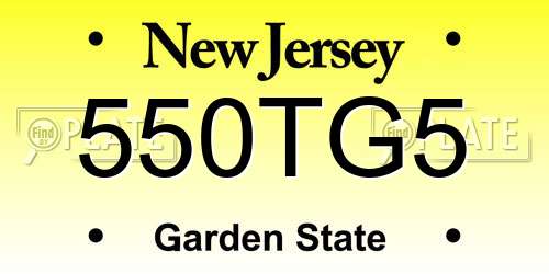 550TG5 New Jersey License Plate