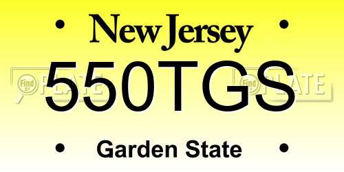 550TGS New Jersey License Plate