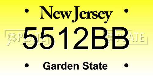 5512BB New Jersey License Plate