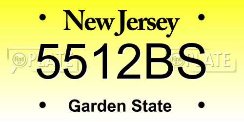5512BS New Jersey License Plate