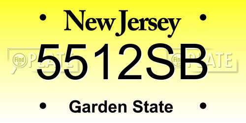 5512SB New Jersey License Plate