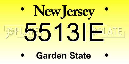 5513IE New Jersey License Plate