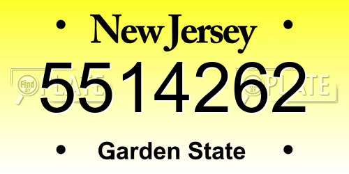 5514262 New Jersey License Plate